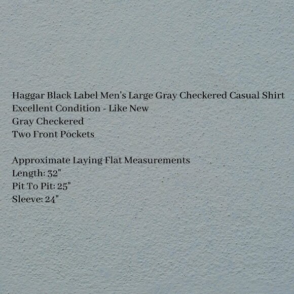 Haggar Black Label Gray Checkered Long Sleeve Shirt - Picture 6 of 8